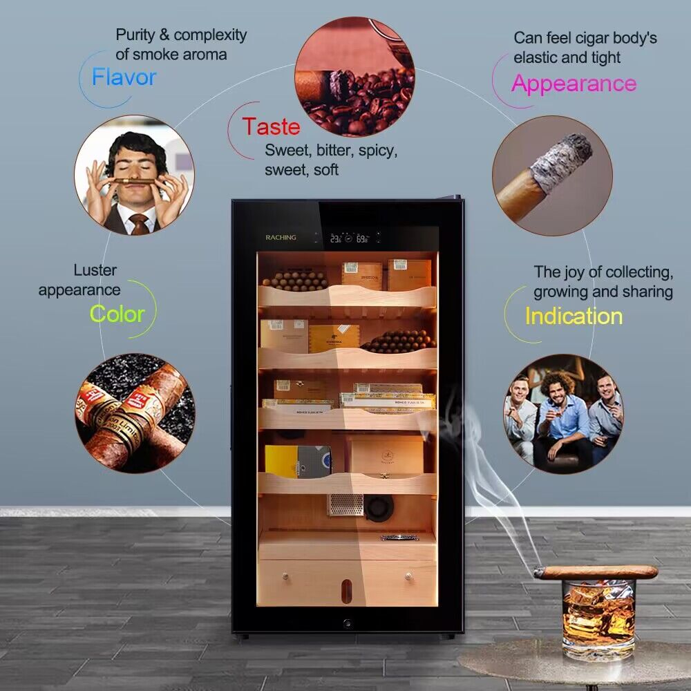Raching Electric Cigar Humidor, Cigar Climate Control Cabinet, MA50 Cigar Humidor Cabinet