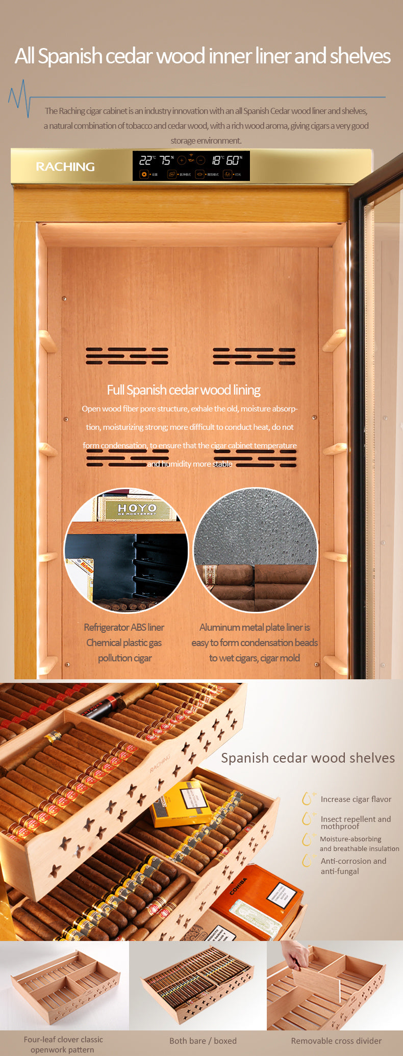 Raching MON5800A cigar humidor cabinet