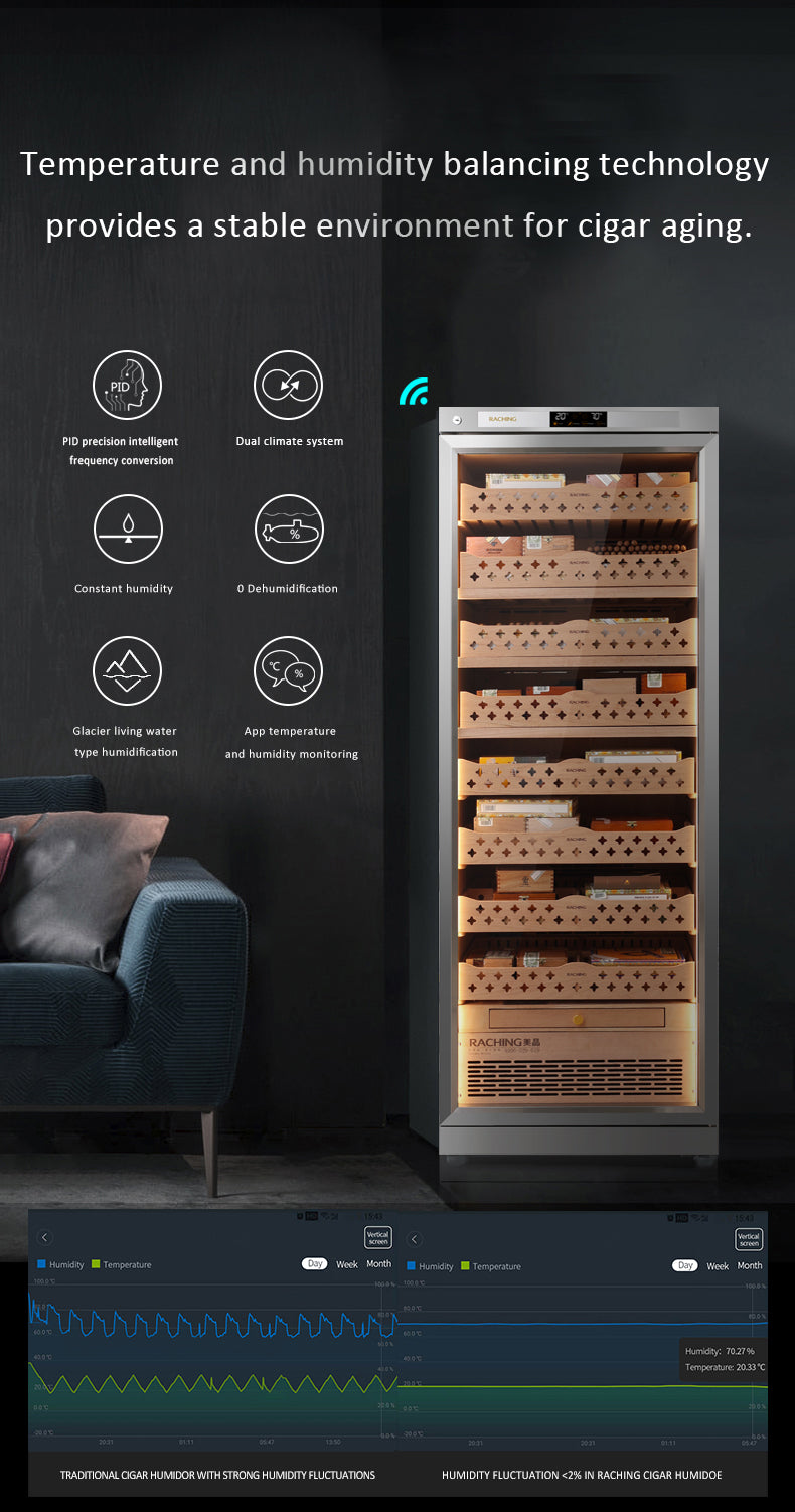 Raching CT48A Stainless Steel Cigar Humidor  Cabinet