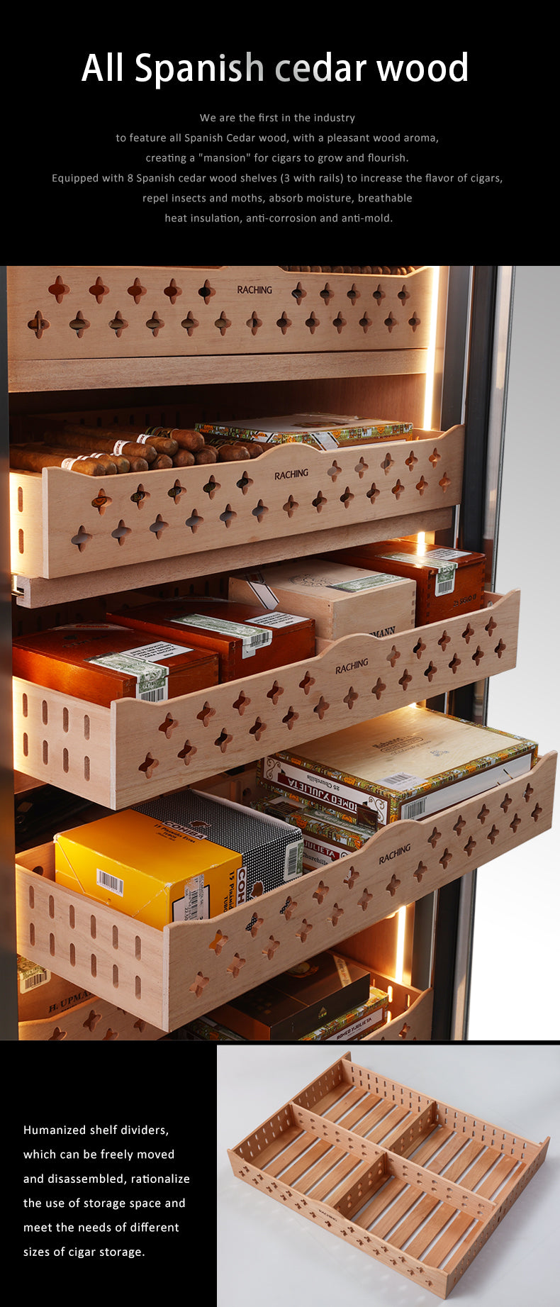 Raching CT48A Stainless Steel Cigar Humidor  Cabinet