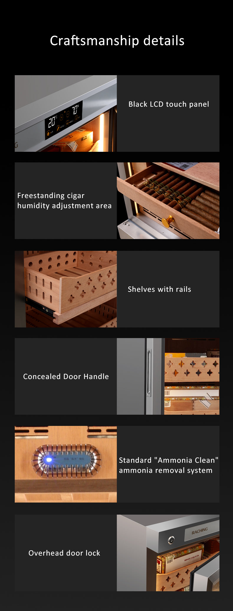 Raching CT48A Stainless Steel Cigar Humidor  Cabinet