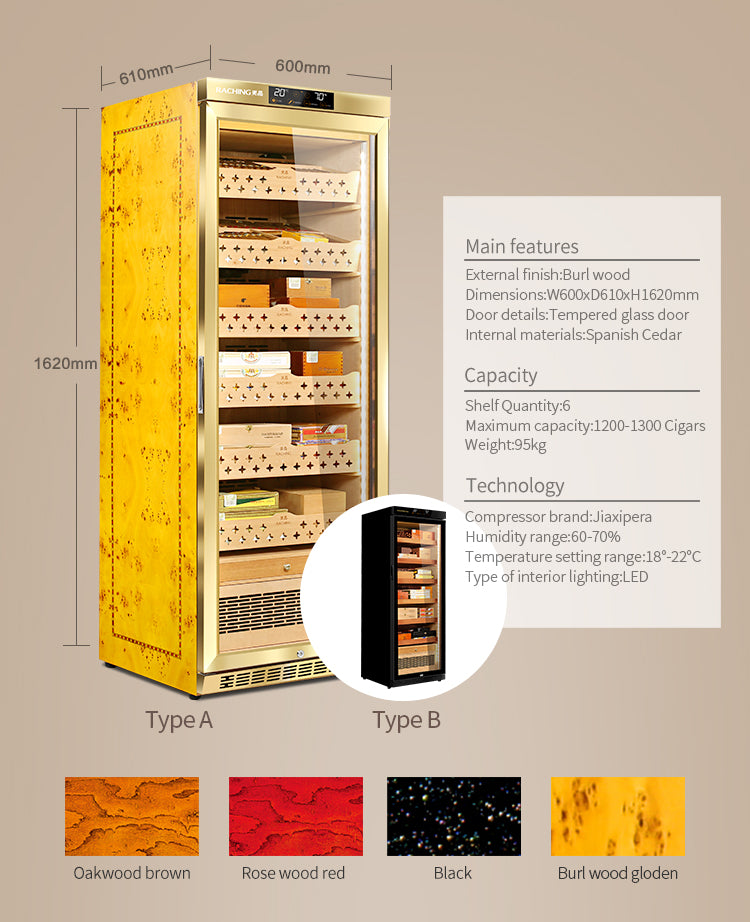 Raching MON2800 Climate Control Humidor Cabinet with Ammonia Removal