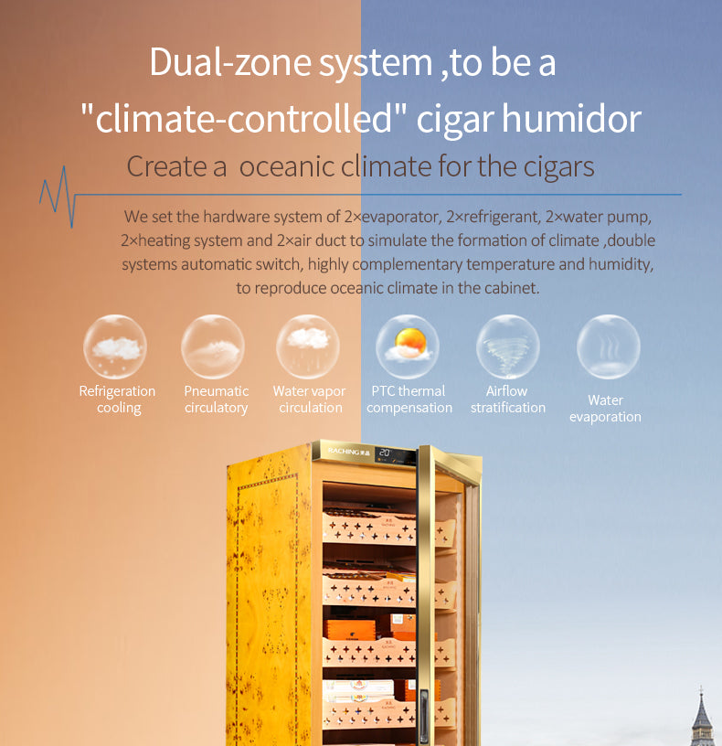 Raching MON2800 Climate Control Humidor Cabinet with Ammonia Removal