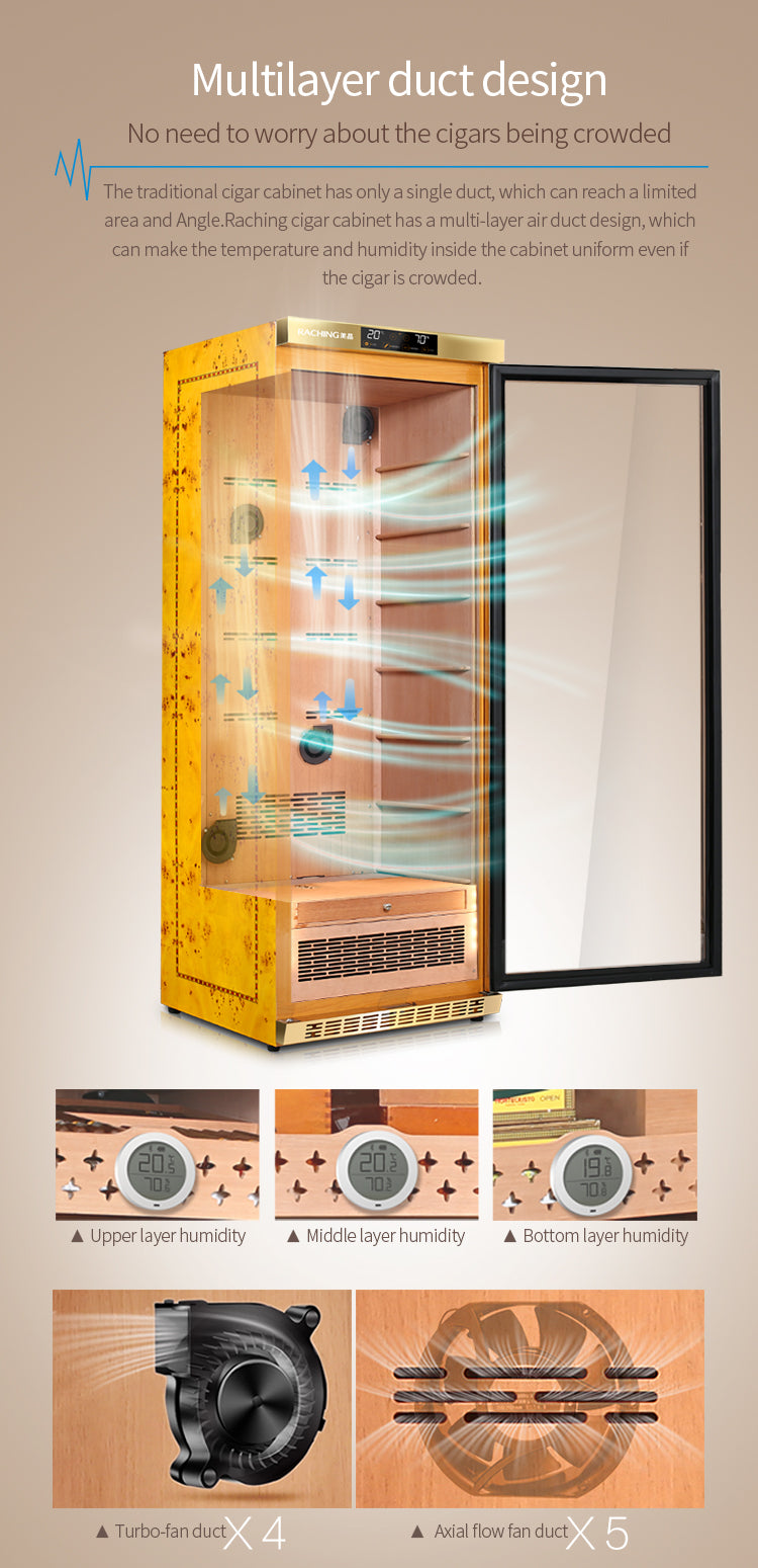 Raching MON2800 Climate Control Humidor Cabinet with Ammonia Removal