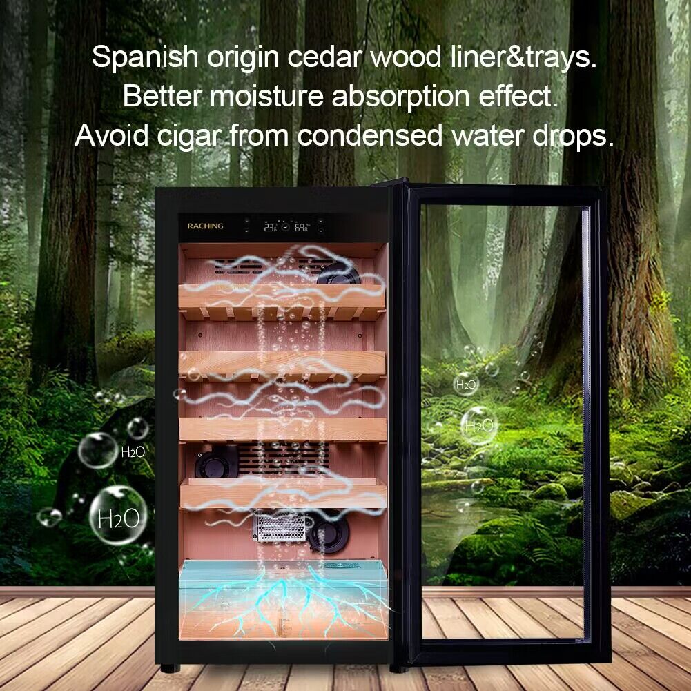 Raching Electric Cigar Humidor, Cigar Climate Control Cabinet, MA50 Cigar Humidor Cabinet