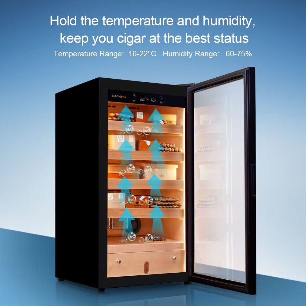 Raching Electric Cigar Humidor, Cigar Climate Control Cabinet, MA50 Cigar Humidor Cabinet