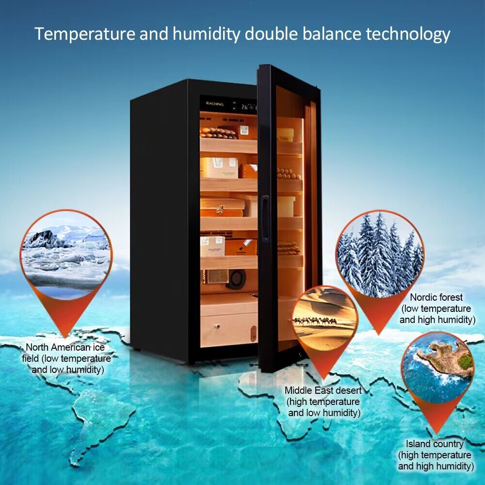 Raching Electric Cigar Humidor, Cigar Climate Control Cabinet, MA50 Cigar Humidor Cabinet